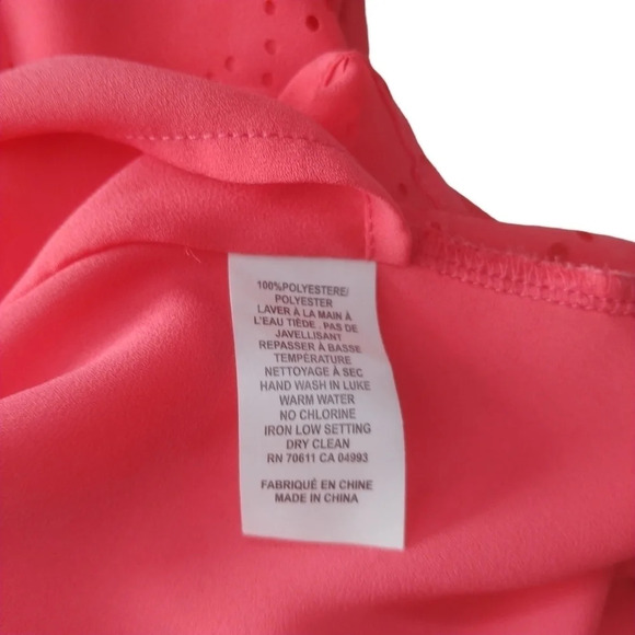 Vex Collection Blouse Button Down Faux Layers Salmon Pink 34 - Picture 8 of 8